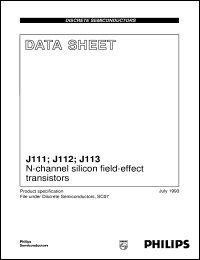 J111 datasheet: N-channel silicon field-effect transistors J111