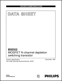 BSD22 datasheet: MOSFET N-channel depletion switching transistor BSD22