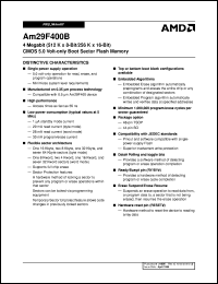 AM29F400BB-55EC datasheet: 4 megabit CMOS 5.0 volt-only boot sector flash memory AM29F400BB-55EC