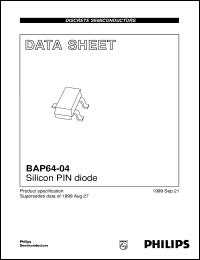 BAP64-04 datasheet: Silicon PIN diode BAP64-04