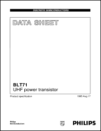 BLT71 datasheet: UHF power transistor BLT71