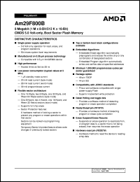 AM29F800BT-70EI datasheet: 8 megabit CMOS 5.0 volt-only boot sector flash memory AM29F800BT-70EI