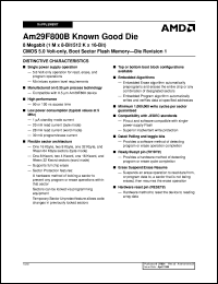 AM29F800BB-120DPC1 datasheet: 8 megabit CMOS 5.0 volt-only boot sector flash memory- die revision 1 AM29F800BB-120DPC1