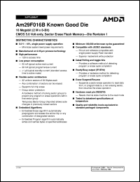 AM29F016B-120DTI1 datasheet: 16 megabit CMOS 5.0 volt-only, sector erase flash memory- die revision 1 AM29F016B-120DTI1