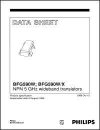 BFG590W/X datasheet: NPN 5 GHz wideband transistors BFG590W/X