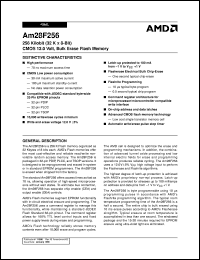 AM28F256-120JEB datasheet: 256 kilobit CMOS 12.0 volt, bulk erase flash memory AM28F256-120JEB