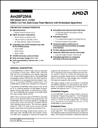 AM28F256A-200FIB datasheet: 256 kilobit CMOS 12.0 volt, bulk erase flash memory with embedded algorithms AM28F256A-200FIB