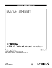 BFG403W datasheet: NPN 17 GHz wideband transistor BFG403W