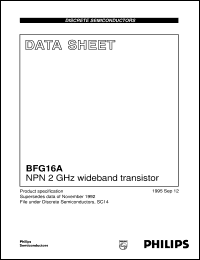 BFG16A datasheet: NPN 2 GHz wideband transistor BFG16A