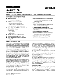 AM28F512A-120FE datasheet: 512 kilobit CMOS 12.0 volt, bulk erase flash memory with embedded algorithms AM28F512A-120FE