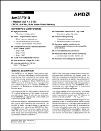 AM28F010-70ECB datasheet: 1 megabit CMOS 12.0 volt, bulk erase flash memory AM28F010-70ECB