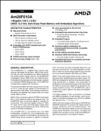 AM28F010A-120FEB datasheet: 1 megabit CMOS 12.0 volt, bulk erase flash memory with embedded algorithms AM28F010A-120FEB