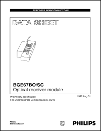 BGE67BO/SC datasheet: Optical receiver module BGE67BO/SC