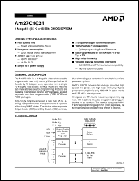 AM27C1024-55DC5B datasheet: 1 megabit CMOS EPROM AM27C1024-55DC5B