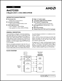 AM27C020-55DIB datasheet: 2 megabit CMOS EPROM AM27C020-55DIB