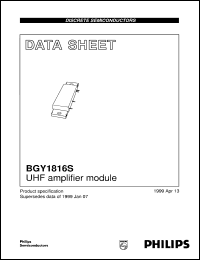 BGY1816S datasheet: UHF amplifier module BGY1816S