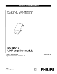 BGY2016 datasheet: UHF amplifier module BGY2016