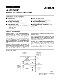 AM27C4096-105DCB datasheet: 4 megabit (256K x 16-bit ) CMOS EPROM AM27C4096-105DCB
