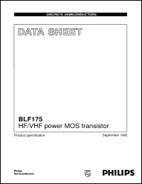 BLF175 datasheet: HF/VHF power MOS transistor BLF175