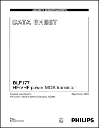 BLF177 datasheet: HF/VHF power MOS transistor BLF177
