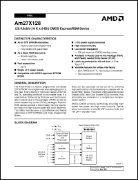 AM27X128-120PC datasheet: 128 kilobit (16K x 8-bit ) CMOS EPROM device AM27X128-120PC