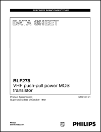 BLF278 datasheet: VHF push-pull power MOS transistor BLF278