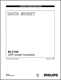 BLV194 datasheet: UHF power transistor BLV194