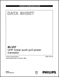 BLV57 datasheet: UHF linear push-pull power transistor BLV57