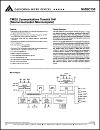 C65SC150PI-1 datasheet: CMOS communications terminal unit (telecommunication microcomputer) C65SC150PI-1