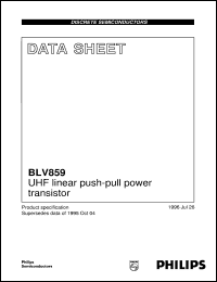 BLV859 datasheet: UHF linear push-pull power transistor BLV859