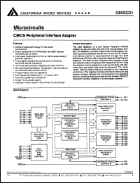 C65SC21PI-1 datasheet: CMOS peripheral interface adapter C65SC21PI-1