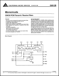 C8912BPI datasheet: CMOS PCM transit/receive filter C8912BPI