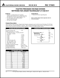 PAC27A03R datasheet: P/active precision voltage divider network PAC27A03R