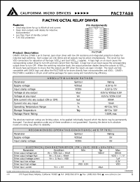 PAC27A88S datasheet: P/active octal relay driver PAC27A88S