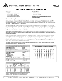 PAC470/470ACQ datasheet: P/active termination network PAC470/470ACQ