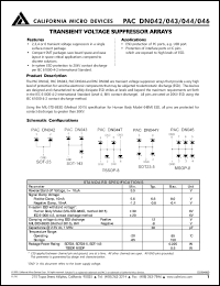 PACDN044Y5 datasheet: Transient voltage suppressor array PACDN044Y5