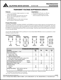 PACDN042Y4 datasheet: Transient voltage suppressor array PACDN042Y4