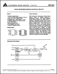 CM1232 datasheet: CMOS microprocessor monitor circuit CM1232