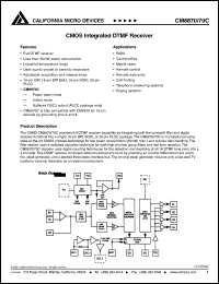 CM8870CPE datasheet: CMOS integrated DTMF receiver CM8870CPE