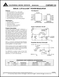 CMPWR150 datasheet: SmartOR power regulator CMPWR150