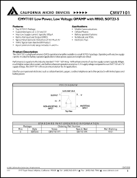 CMV7101Y datasheet: Low voltage OPAMP with RPIO CMV7101Y