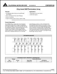 CSPDDR100 datasheet: Chip scale DDR termination array CSPDDR100