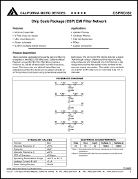 CSPRC032500430 datasheet: Chip scale EMI filter nerwork CSPRC032500430