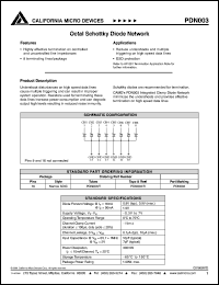 PDN003 datasheet: Octal schottky diode network PDN003