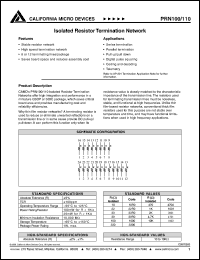 PRN10016N33R0J datasheet: Isolated resistor termination network PRN10016N33R0J