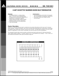 SN74S1051 datasheet: 12-bit schottky barrier diode bus terminator SN74S1051