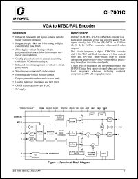 CH7001C-V datasheet: VGA to NTSC/PAL encoder CH7001C-V
