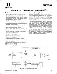 CH7004C-V datasheet: Digital PC to TV encoder with macrovision CH7004C-V