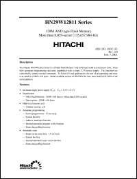 HN29W12811T-60 datasheet: 128M AND type flash memory more than 8,029-sector (135,657,984-bit) HN29W12811T-60
