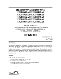 HB288128A6 datasheet: Flash ATA card 128 MByte HB288128A6